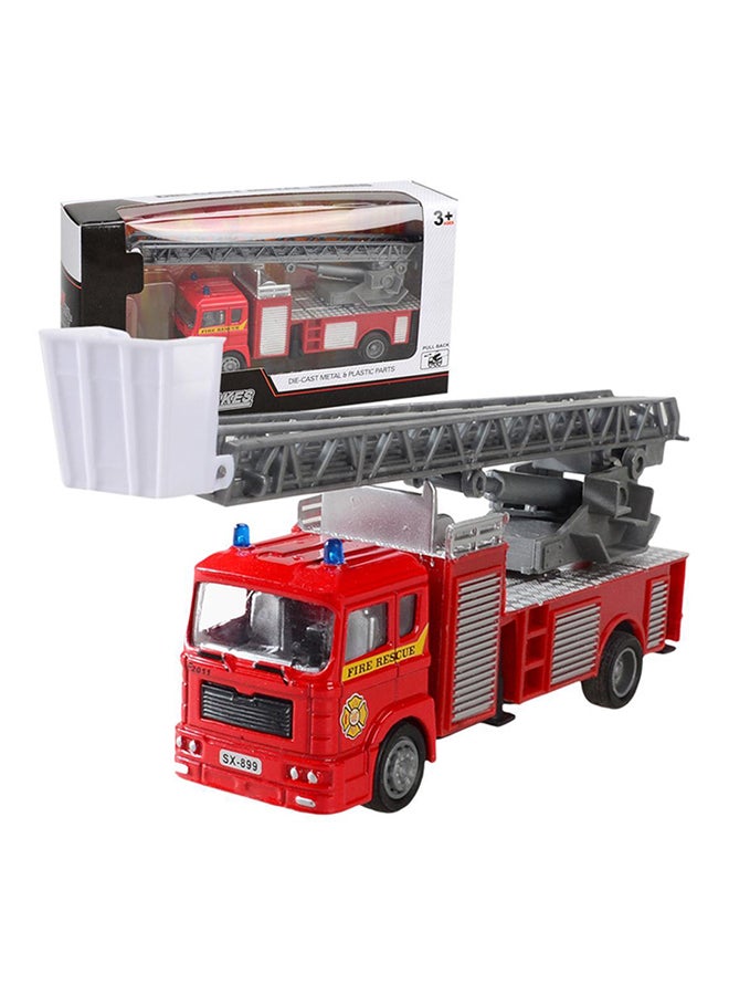 Mini Pull Back Simulation Construction Fire Engine Truck Model Toy - Image 1