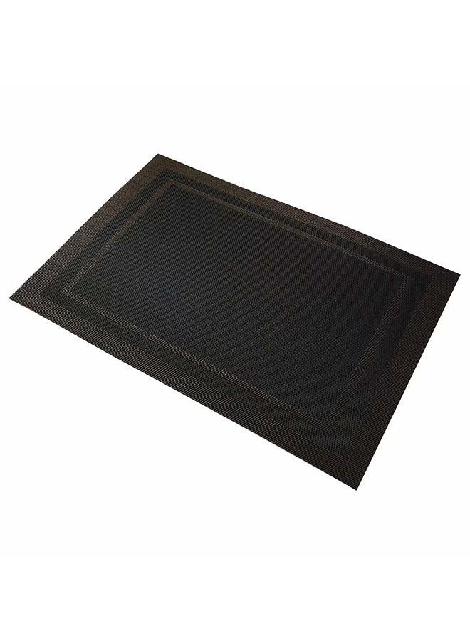 Set Of 4 Heat-Resistant Washable Table Mats Black/Brown 18x12inch  - Image 2