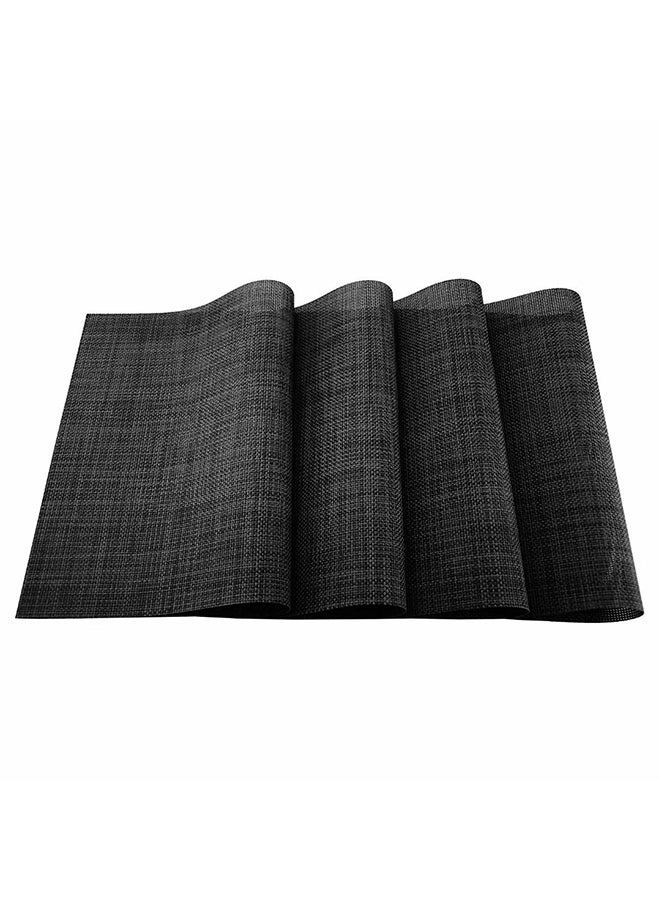 Set Of 4 Heat-Resistant Washable Table Mats Dark Grey 18x12inch - Image 1