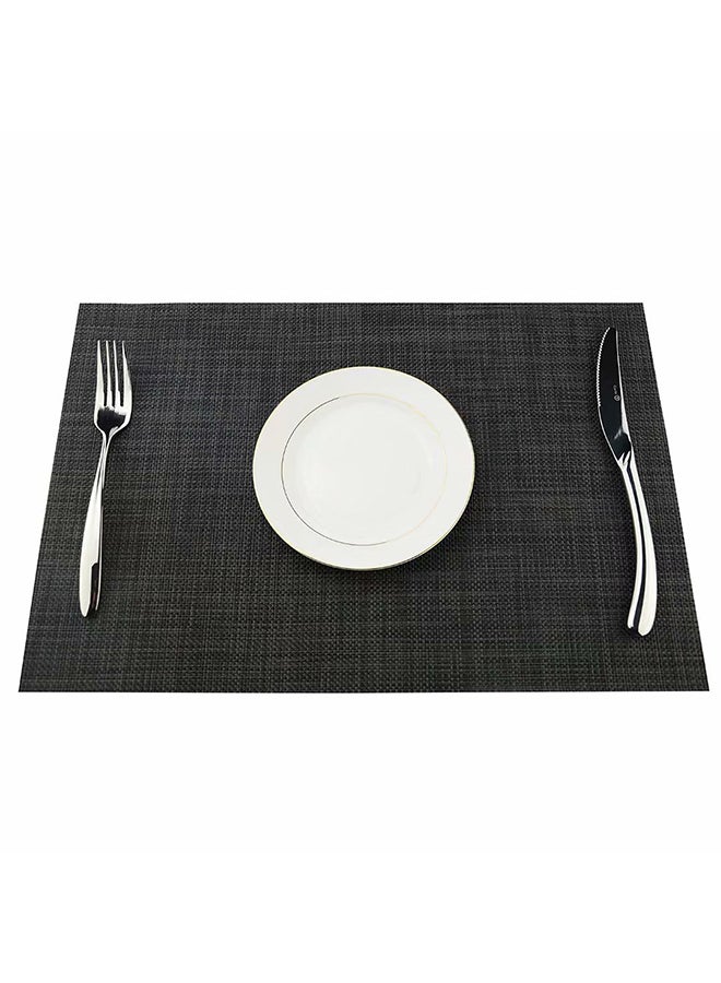 Set Of 4 Heat-Resistant Washable Table Mats Dark Grey 18x12inch - Image 2