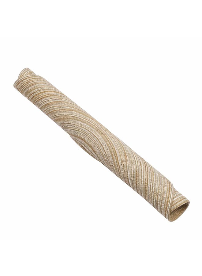 Set Of 4 Round Cotton Braided Table Place Mats Beige 15inch - Image 2