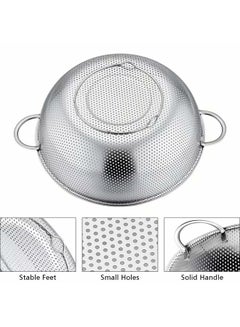 Set Of 3 Stainless Steel Micro-Perforated Colanders Strainers Silver - v1559046877/N26287444A_3