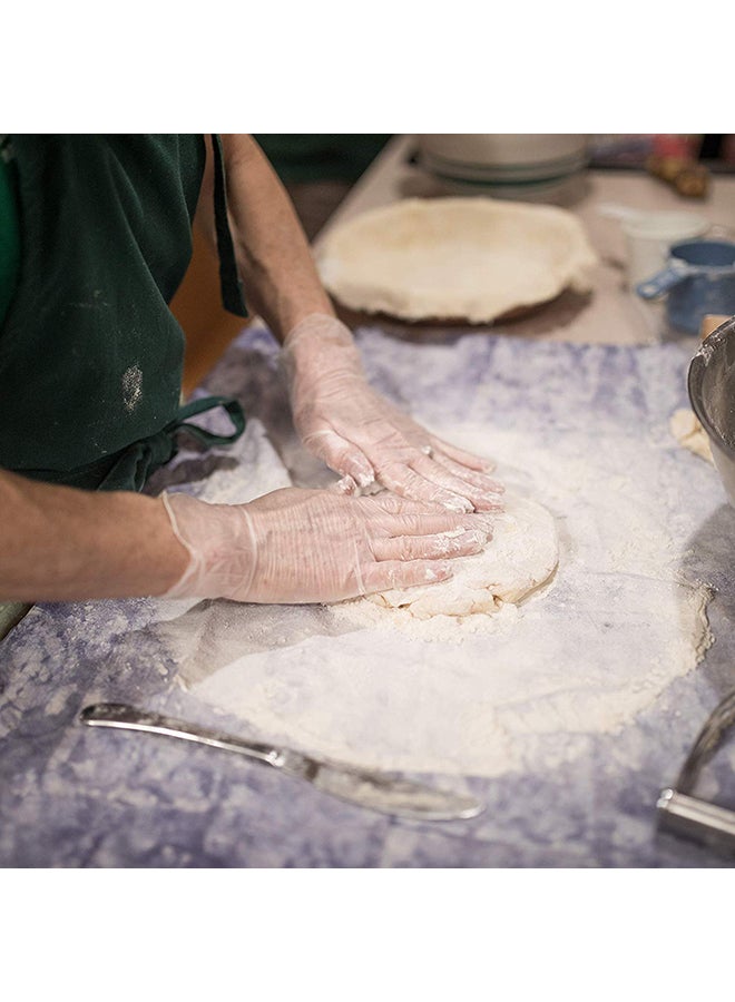 Set Of 100 Disposable Vinyl Gloves Transparent 9.5inch Transparent 9.5inch - Image 3