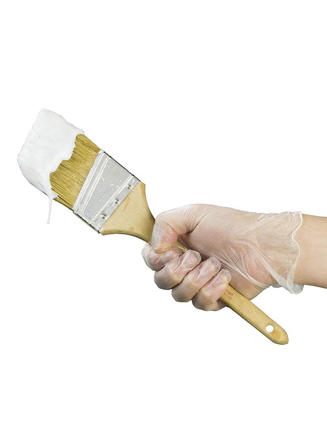 Set Of 100 Disposable Vinyl Gloves Transparent 9.5inch Transparent 9.5inch - Image 2