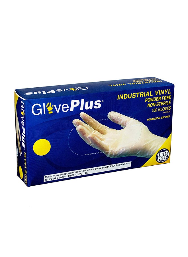 Set Of 100 Disposable Vinyl Gloves Transparent 9.5inch - Image 3