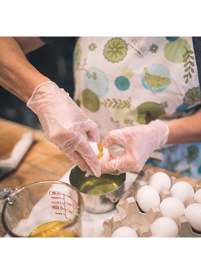 Set Of 100 Disposable Vinyl Gloves Transparent 9.5inch - Image 2