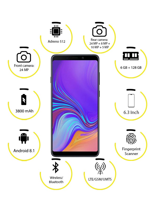 Samsung - Galaxy A9 (2018) Dual SIM Caviar Black 128GB 6GB RAM 4G LTE - Image 1