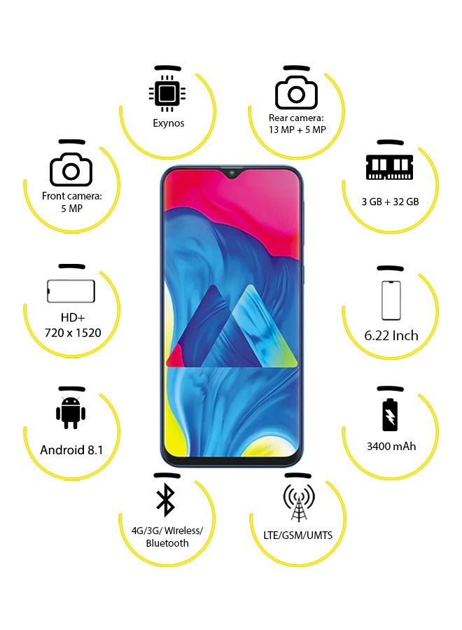 Samsung - Galaxy M10 Dual SIM Ocean Blue 32GB 3GB RAM 4G LTE - Image 1