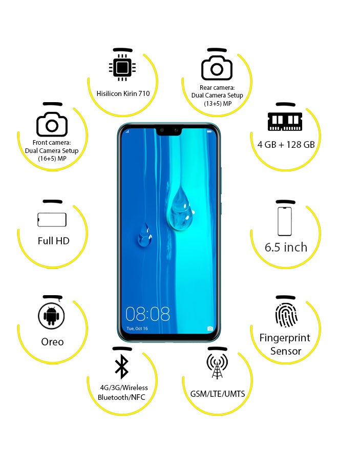 HUAWEI - Y9 (2019) Dual SIM Sapphire Blue 128GB 4GB RAM 4G LTE - Image 1