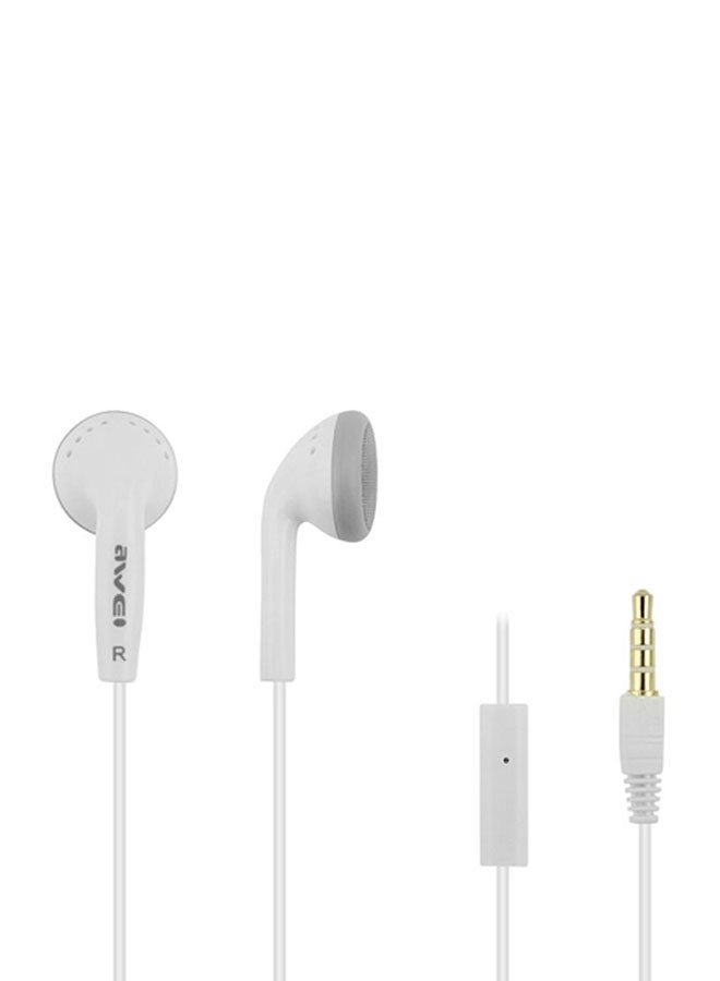 Awei In-Ear Wired Headphone White  - Image 1