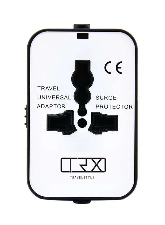 TRX Universal Travel Adapter With Surge Protector And Plug Lock System White - Image 3