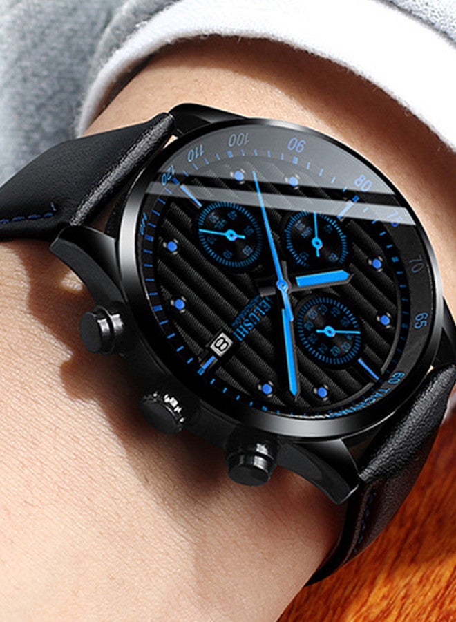 Belushi Men's Water Resistant Leather Chronograph Watch  - Image 2