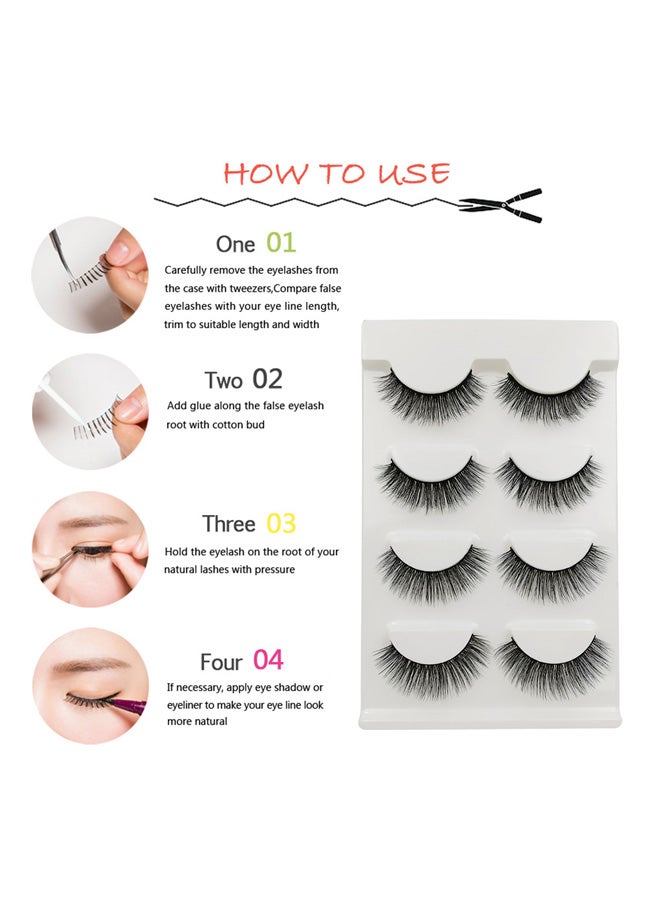 آنسيلف 4 أزواج رموش مستعارة أسود - Image 4