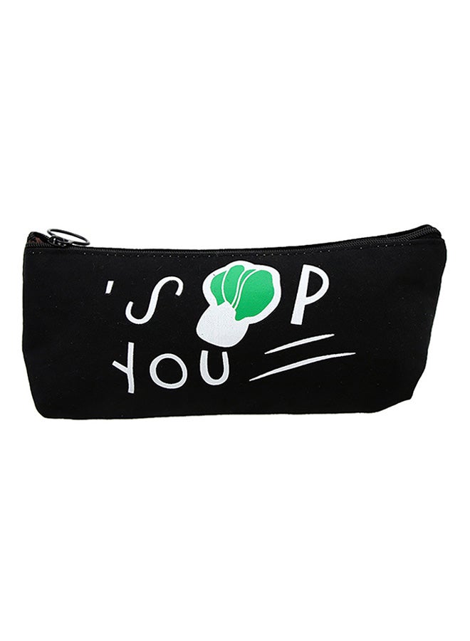 Generic Vegetarianism Pen Pencil Case Black/White 