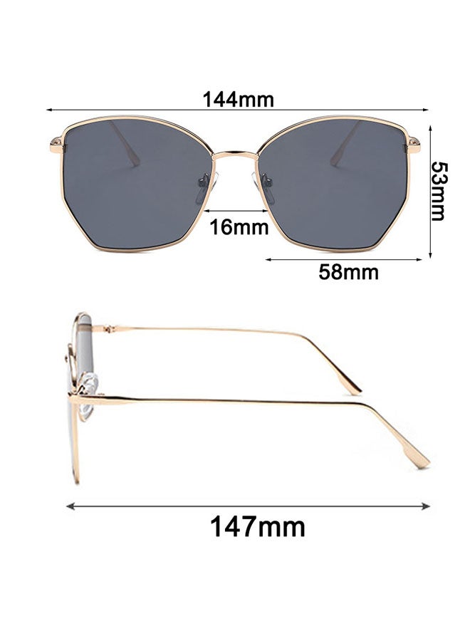 Retro Polygonal Big Frame Sunglasses - Image 4