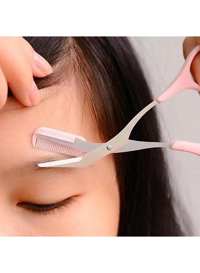 Brow Grooming Scissors With Comb Pink - Image 2