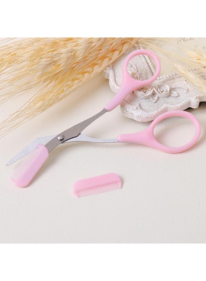 Brow Grooming Scissors With Comb Pink - Image 3