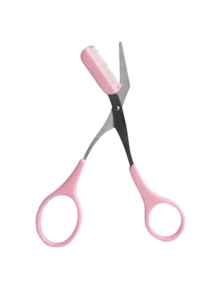 Brow Grooming Scissors With Comb Pink - Image 1