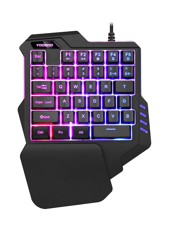 شاربدو لوحة مفاتيح للألعاب تعمل بيد واحدة K9 أسود