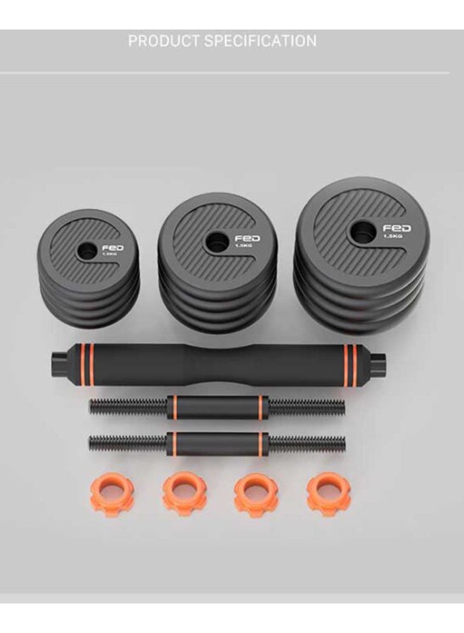FED - Fashion Durable 2 In 1 Barbell And Dumbbell Set Removable 10kg - Image 1