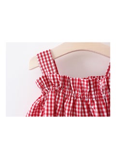 anabubu Sleeveless Vest and Shorts Set Red/Blue  - Image 2