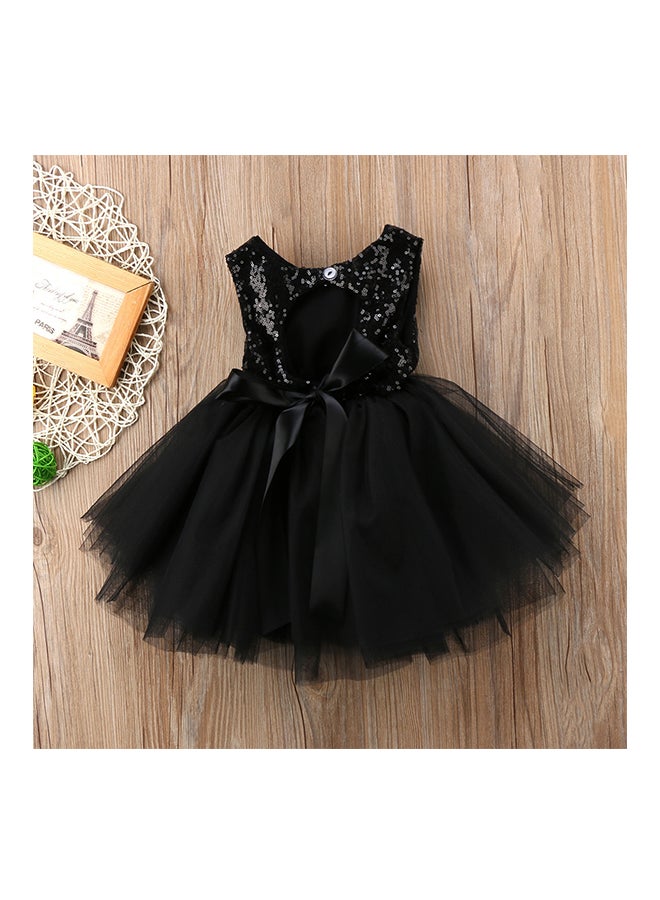 anabubu - Round Neck Princess Dresses Black - Image 1