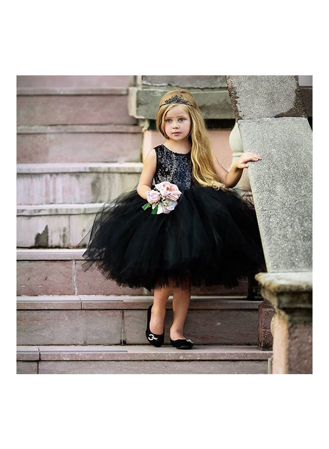 anabubu - Round Neck Princess Dresses Black - Image 1