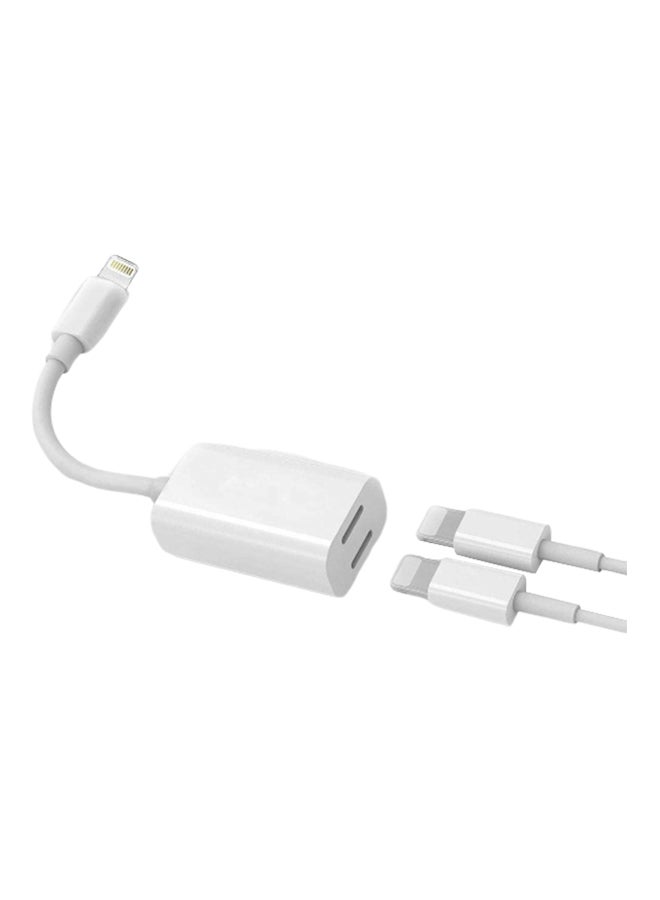 Generic - Dual Lightning Charging Cable For Apple iPhone 7/7 Plus White/Silver - Image 1