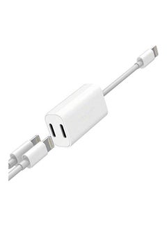 Dual Lightning Charging Cable For Apple iPhone 7/7 Plus White/Silver