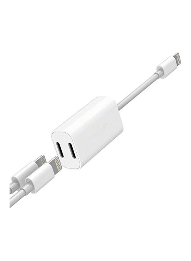 Generic - Dual Lightning Charging Cable For Apple iPhone 7/7 Plus White/Silver - Image 1