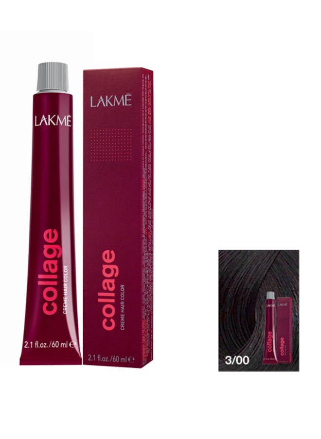 LAKME - Collage Hair Color Creme 3/00 Dark Brown - Image 1