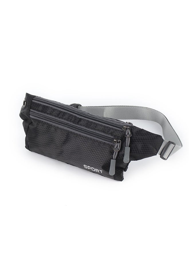Waterproof Zipper Waistpack Bag Black  - Image 1