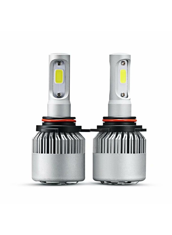 Generic S2 9012 28W LED Silver COB Integrated Car Headlights Ironwalls 