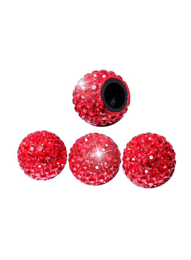 Generic 4-Piece Universal Rhinestone Wheel Valve Cap Cover  - Image 1