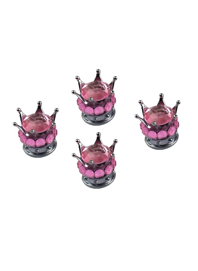 Generic 4-Piece Gold Crown Diamond Tyre Valve Caps  - Image 1
