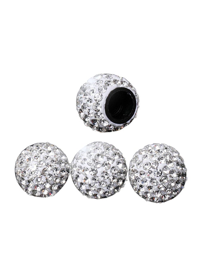 4-Piece Universal Rhinestone Wheel Valve Cap Cover - Image 1