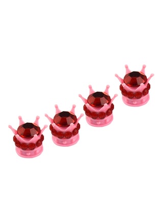 4-Piece Silver Crown Diamond Tyre Valve Caps - v1559136114/N26359427A_1