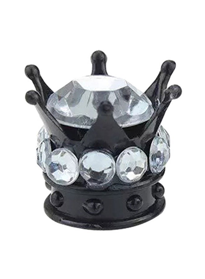 Generic 4-Piece Silver Crown Diamond Tyre Valve Caps  - Image 2