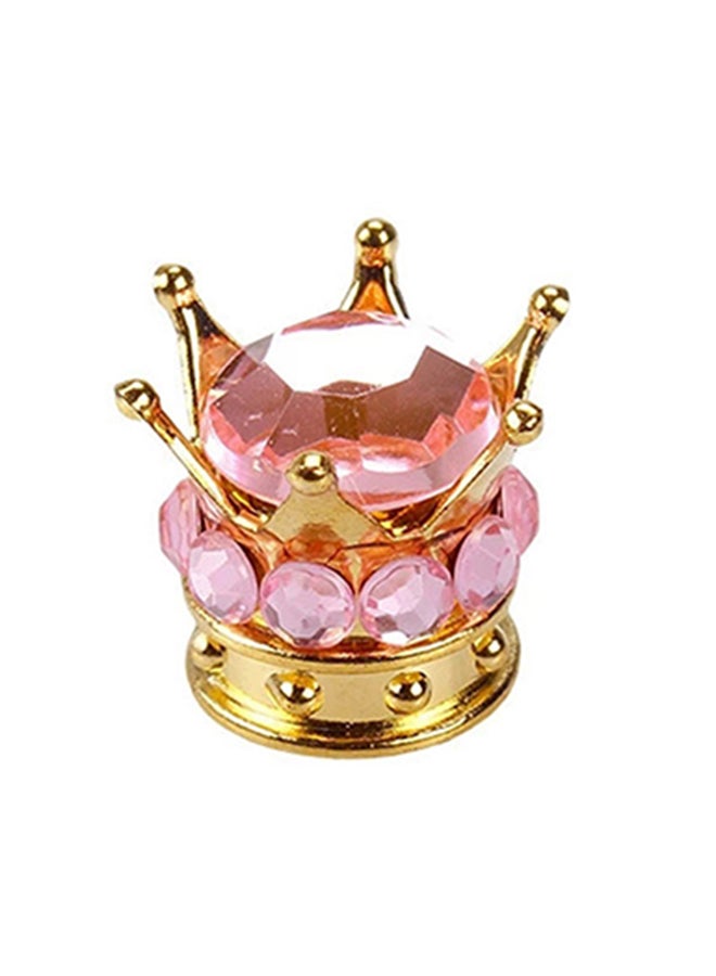 Generic 4-Piece Gold Crown Diamond Tyre Valve Caps  - Image 2
