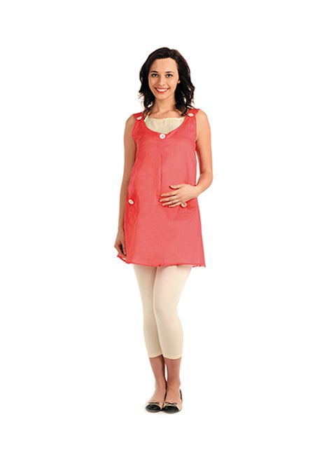 Solid Design Tunic Top Red