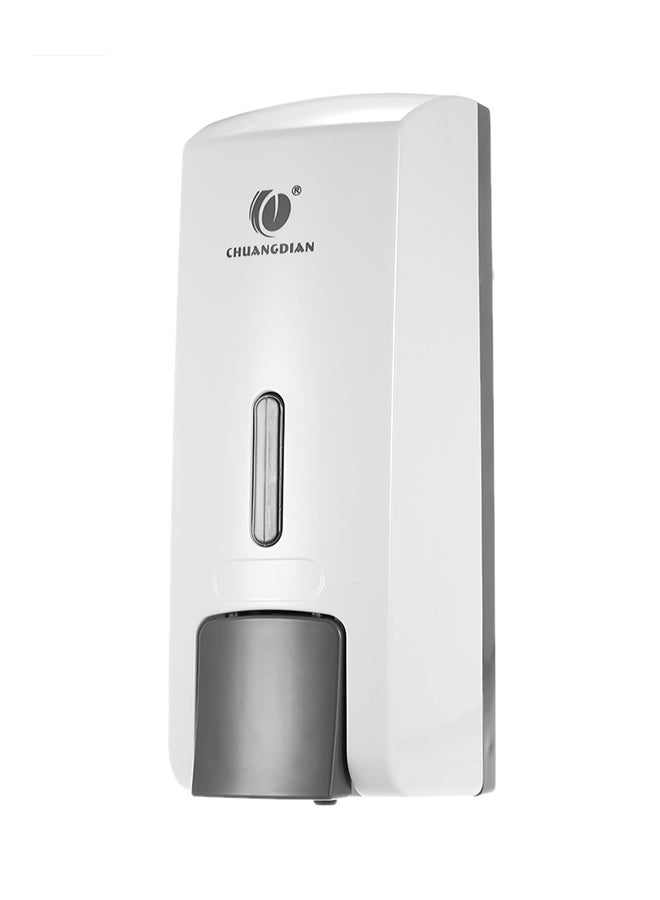 CHUANGDIAN Wall Mounted Single Bottle Manual Soap Dispenser White/Grey 19 x 7 x 9cm - Image 1