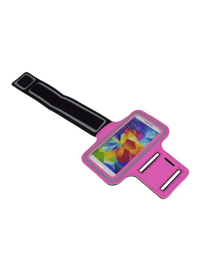 سوماكن رباط حماية لحمل الهاتف بالذراع أثناء ممارسة التمارين للهواتف الذكية من سلسلة سامسونج جالاكسي S5/S4/HTC ون M8 مع سماعات أذن داخلية وردي/أسود - Image 5