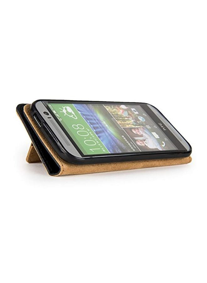 VanGoddy - Protective Wallet Case For HTC One M8 Black - Image 1