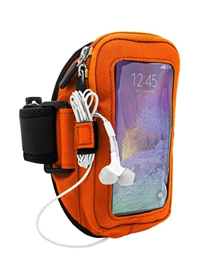 VanGoddy - Workout Armband For Apple iPhone Xr /XS Max /8 Plus /7 Plus /6s Plus /6 Plus Orange/Black - Image 1