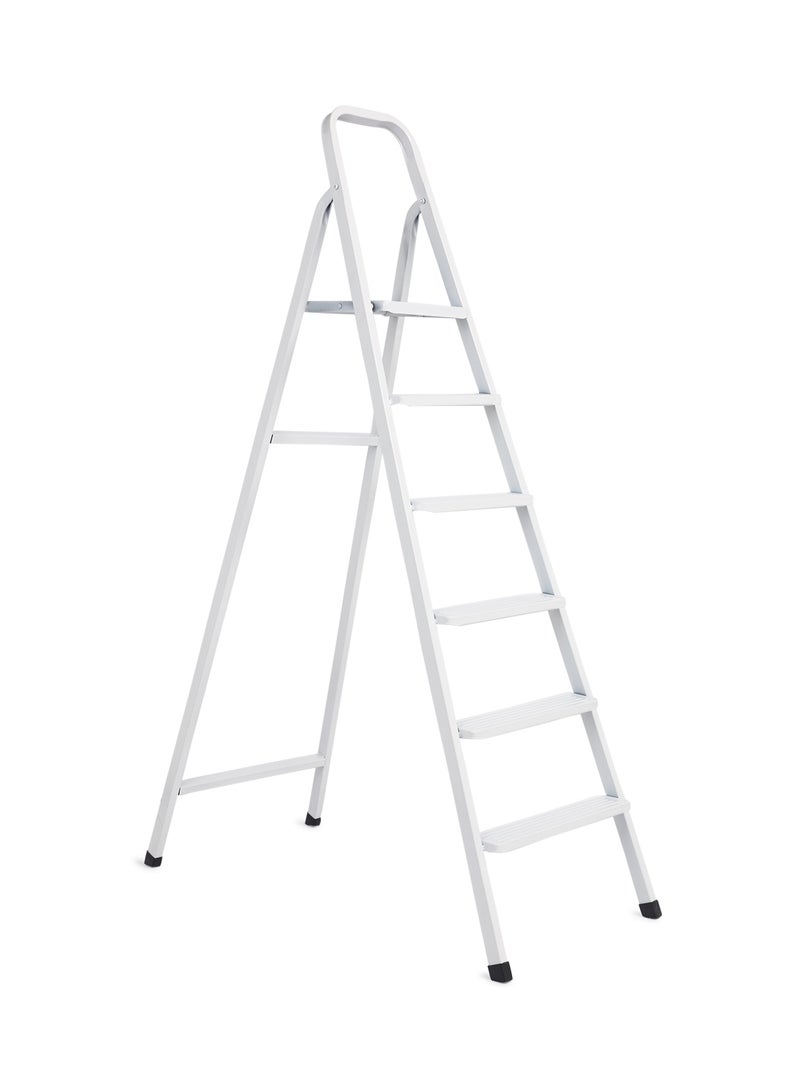 ROBUSTLINE - 6 Step Steel Ladder White - Image 1