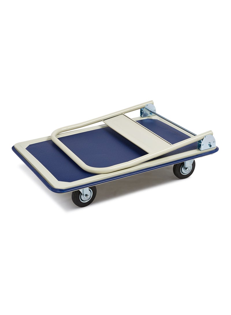 Foldable Platform Trolley Blue and Cream 90x60x20centimeter - Image 4