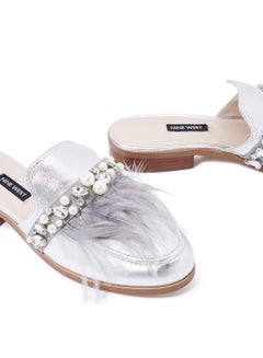 NINE WEST Jarae Mules Silver  - Image 4
