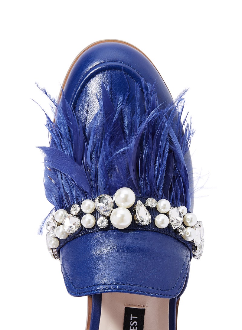 NINE WEST Jarae Mules Blue - Image 3