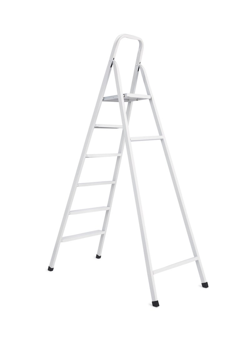 ROBUSTLINE - 6 Step Steel Ladder White - Image 1