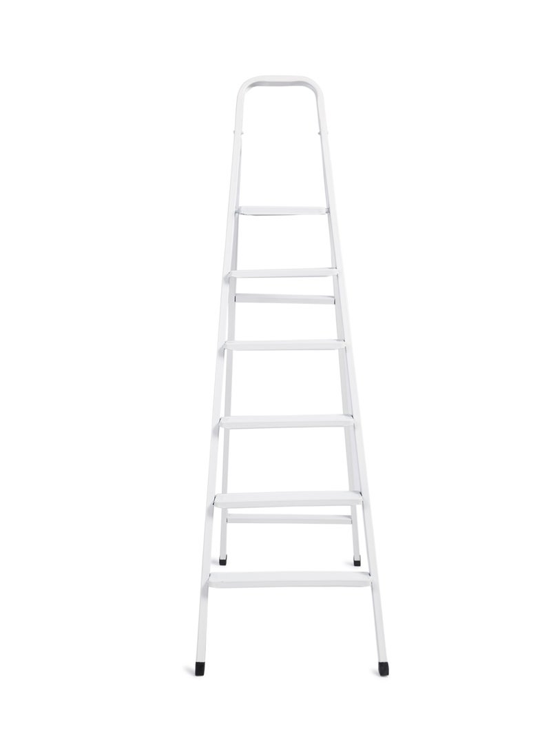 ROBUSTLINE - 6 Step Steel Ladder White - Image 1